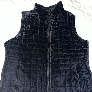 Black Quilted Velvet Vest
